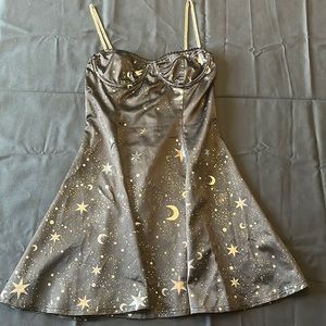 Current mood small midnight black dress goth stary